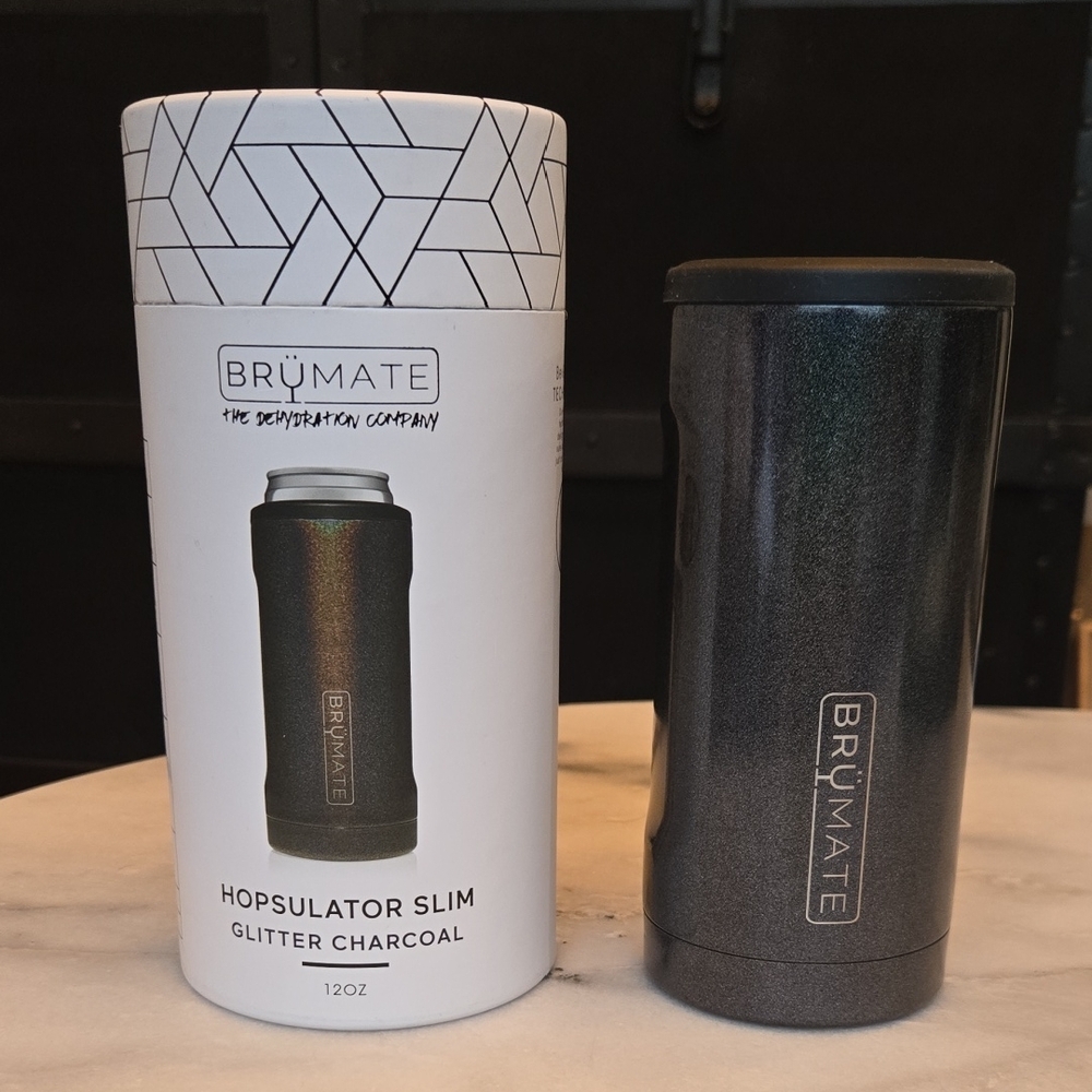 Brand New BrüMate Glitter Charcoal Hopsulator Slim